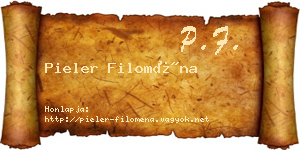Pieler Filoména névjegykártya